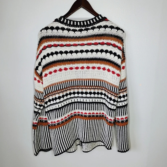 Marc New York Cable Knit Striped V Neck Cardigan Sweater Size Small Whimsigoth - Picture 4 of 14